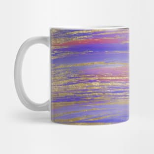 Abstract Purple, Coral and Gold Painted Strokes Mug